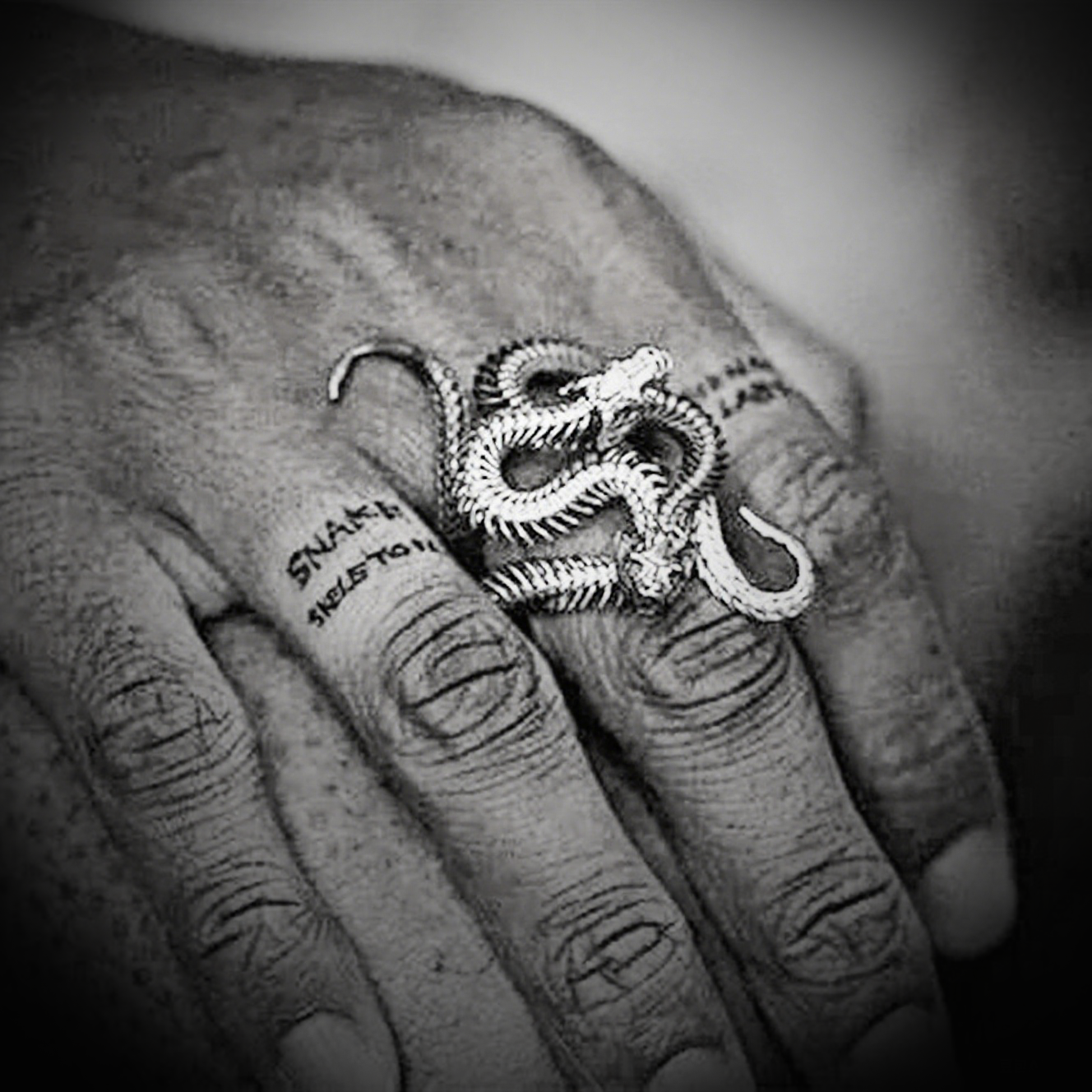 Vintage Knuckle Ring Double Snake Ring Open Adjustable Black Punk Gothic Ring Role Play Accessories