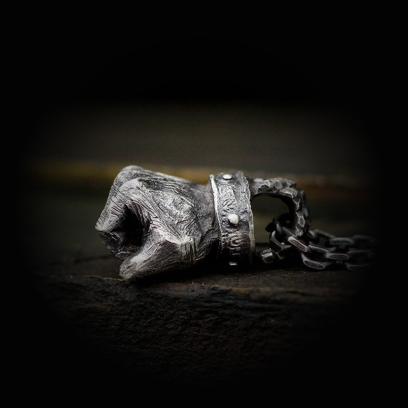 Gothic power fist choker, women's necklace, gothic men's necklace, gothic jewelry, women's Christmas jewelry gift