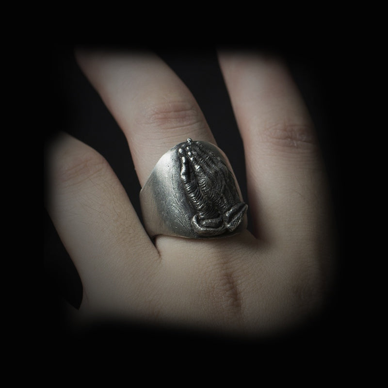 Vintage Knuckle Ring Palm Ring Open Adjustable Black Punk Gothic Ring Role Play Accessories