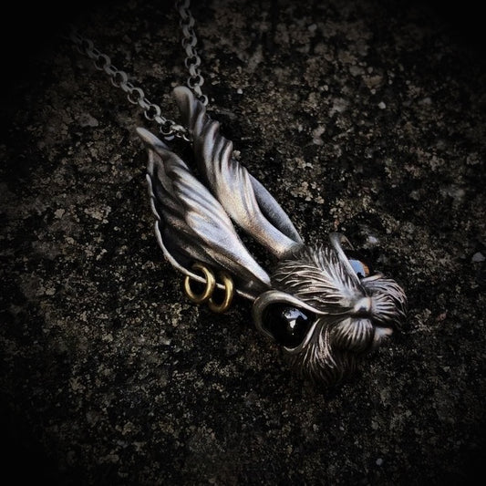 Gothic bunny necklace, women's necklace, Gothic men's necklace, Gothic jewelry, women's Christmas jewelry gift