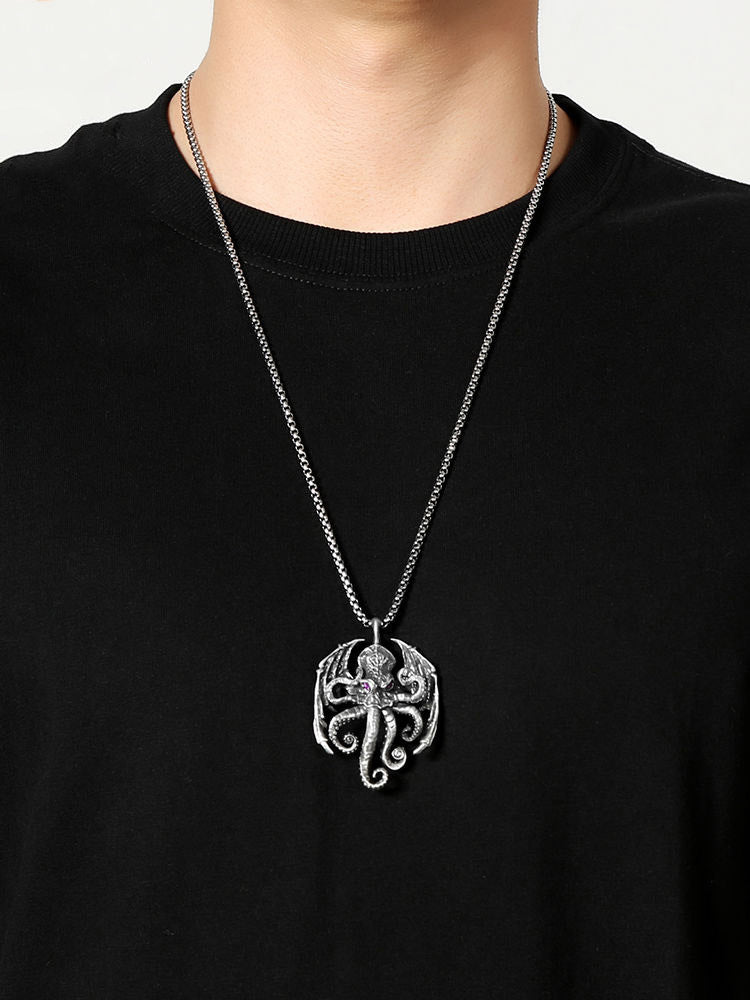 Gothic demon octopus necklace, women's necklace, gothic men's necklace, gothic jewelry, women's Christmas jewelry gift