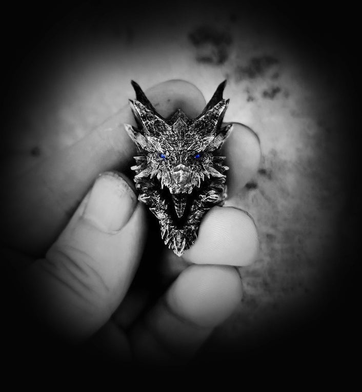 Vintage knuckle ring dragon ring open adjustable black punk gothic ring role play accessories