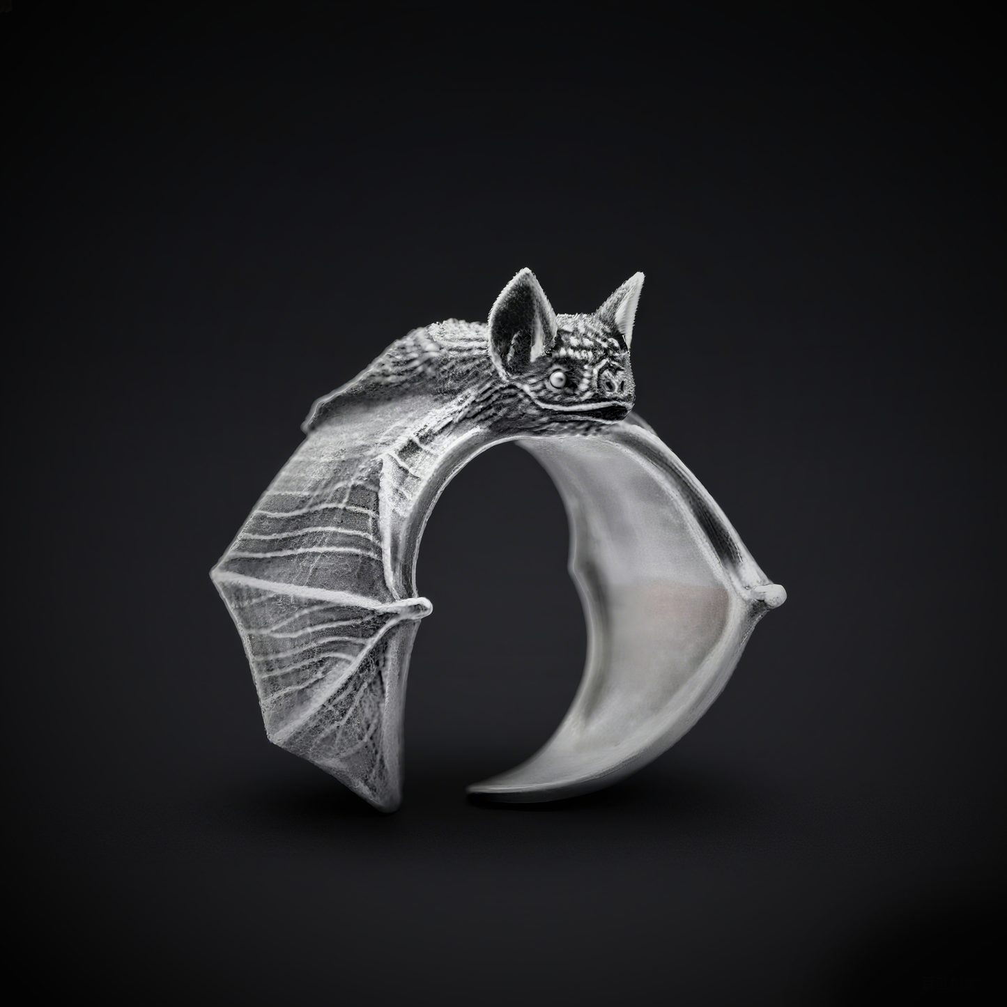 Vintage Knuckle Rings Set Stackable Finger Ring Halloween Bat Finger Ring Open Adjustable Black Punk Wing Ring Gothic Finger Band Cosplay Accessories