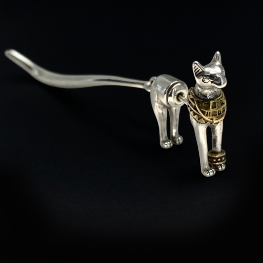 Vintage Shadow Stud Earrings, Hypoallergenic Stainless Steel Egyptian Pharaoh Cat Earrings