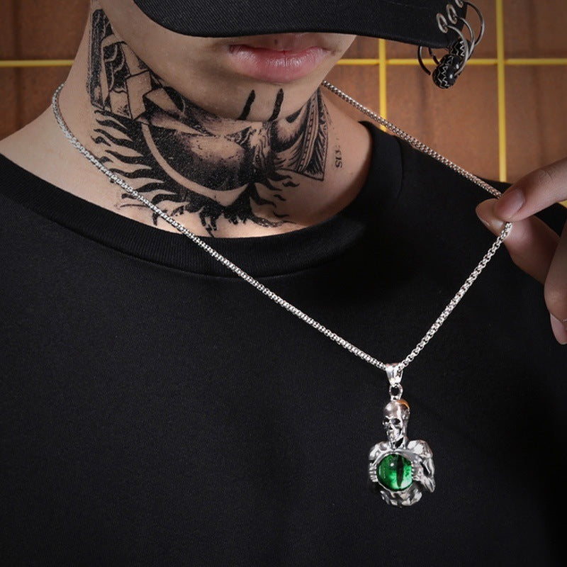 Gothic evil eye necklace, women's necklace, gothic men's necklace, gothic jewelry, women's Christmas jewelry gift