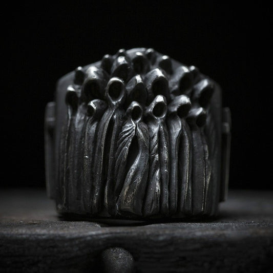 Vintage knuckle rings gods ring open adjustable black punk gothic ring role play accessories