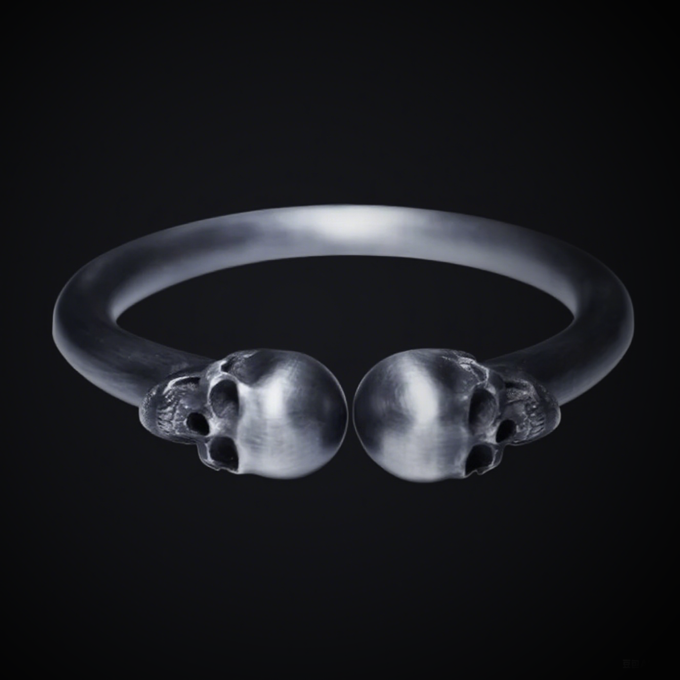 Men's and Women's Skull Cable Cuff Bracelet, Stainless Steel, Polished, Adjustable
