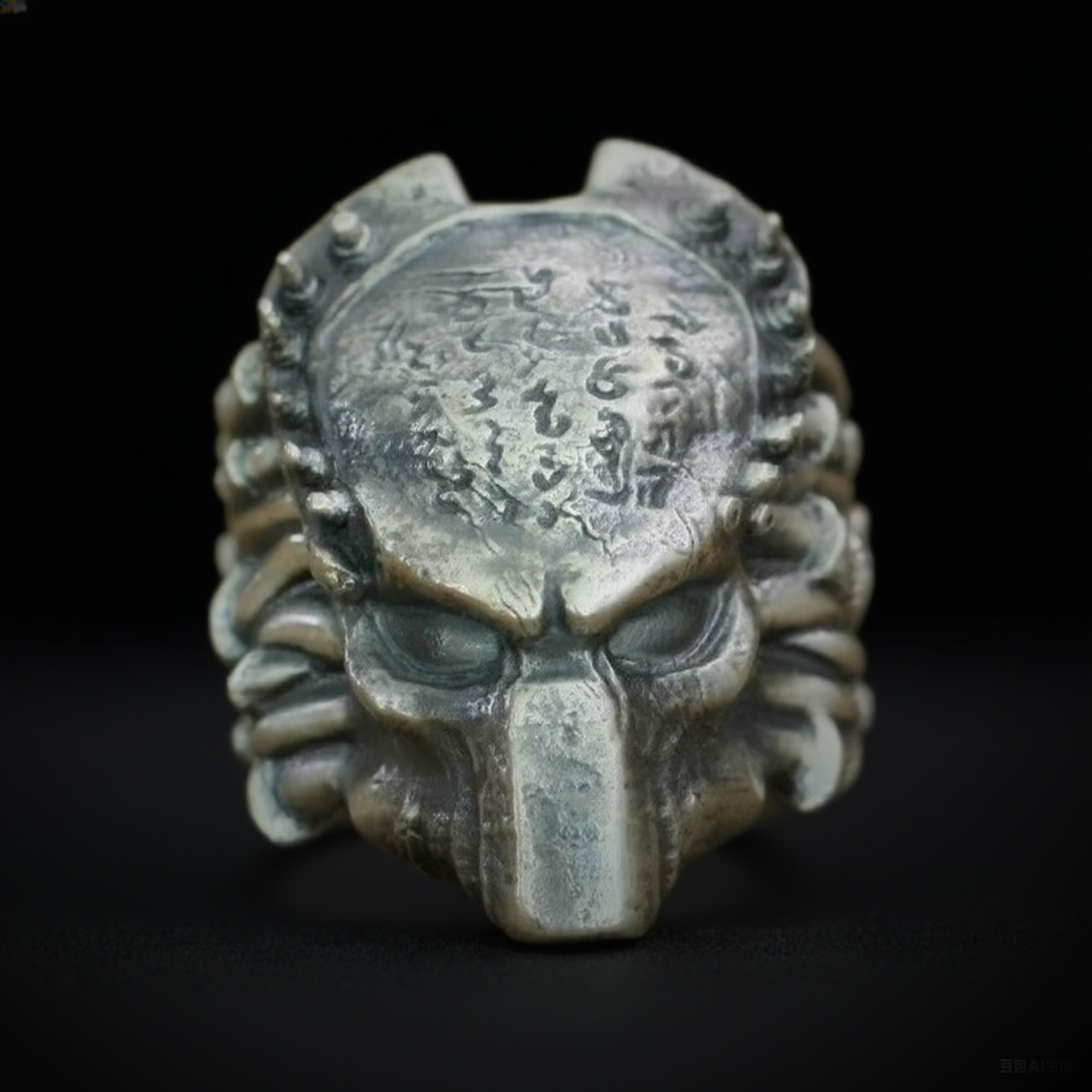 Vintage knuckle ring alien ring opening adjustable black punk gothic ring role play accessories