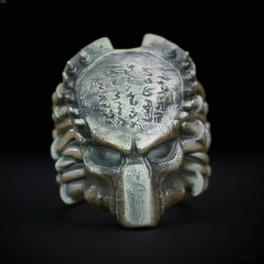 Vintage knuckle ring alien ring opening adjustable black punk gothic ring role play accessories