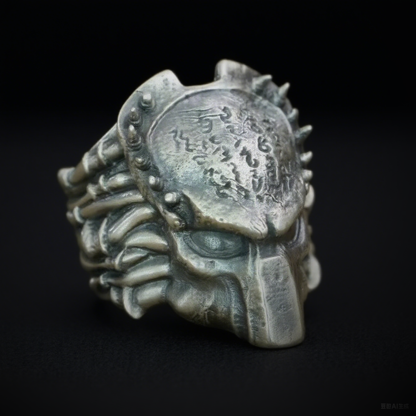 Vintage knuckle ring alien ring opening adjustable black punk gothic ring role play accessories