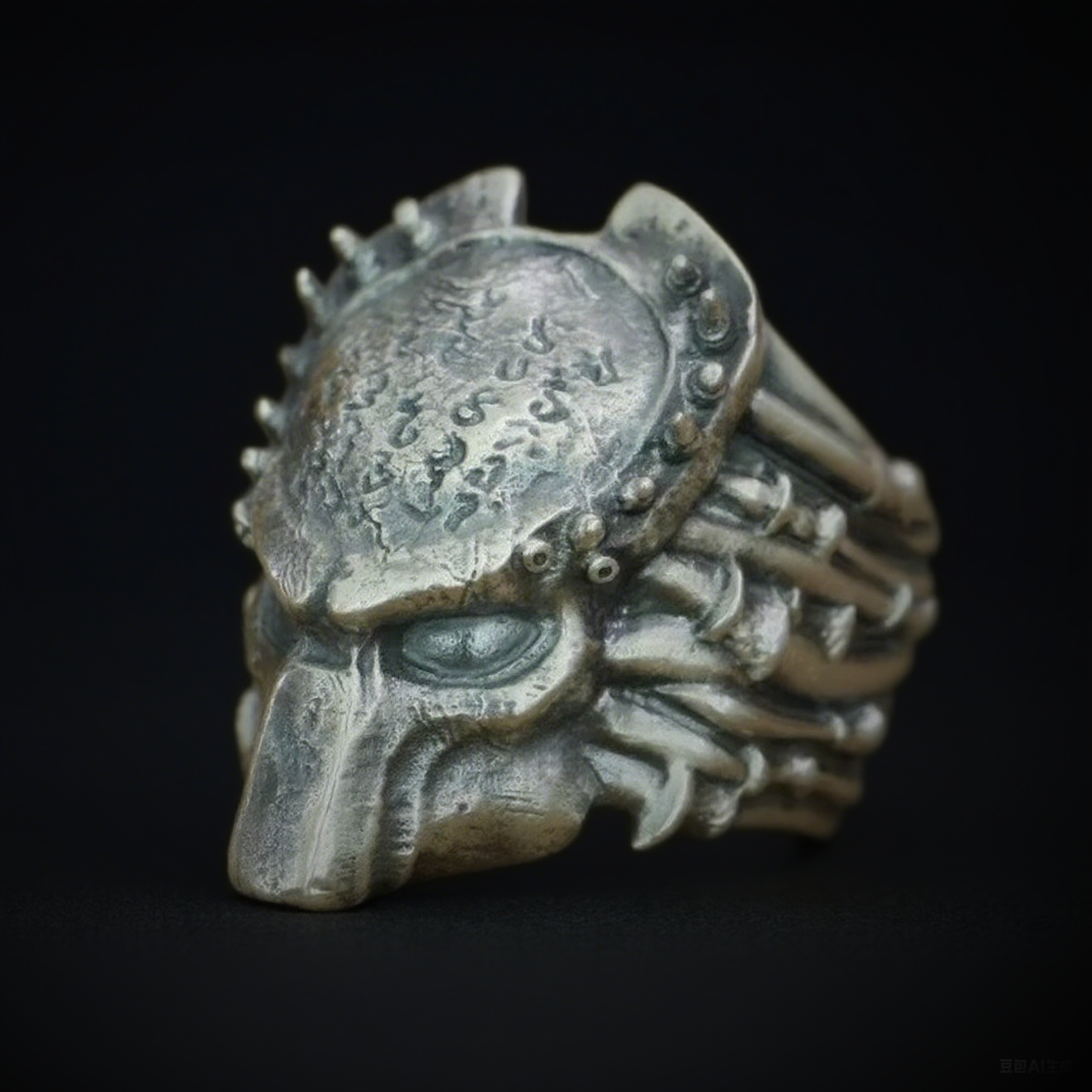 Vintage knuckle ring alien ring opening adjustable black punk gothic ring role play accessories