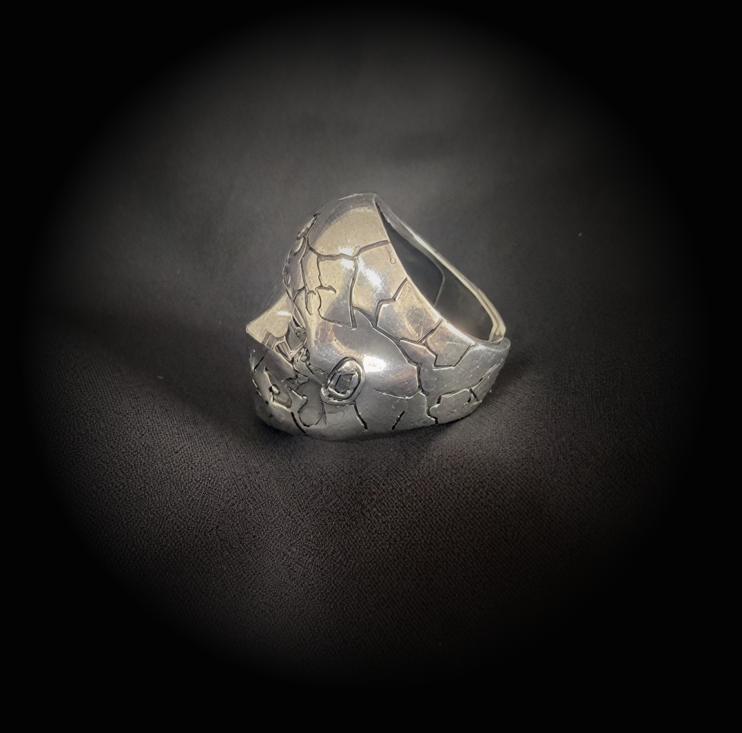 Vintage Knuckle Ring Mask Face Ring Opening Adjustable Black Punk Gothic Ring Role Play Accessories