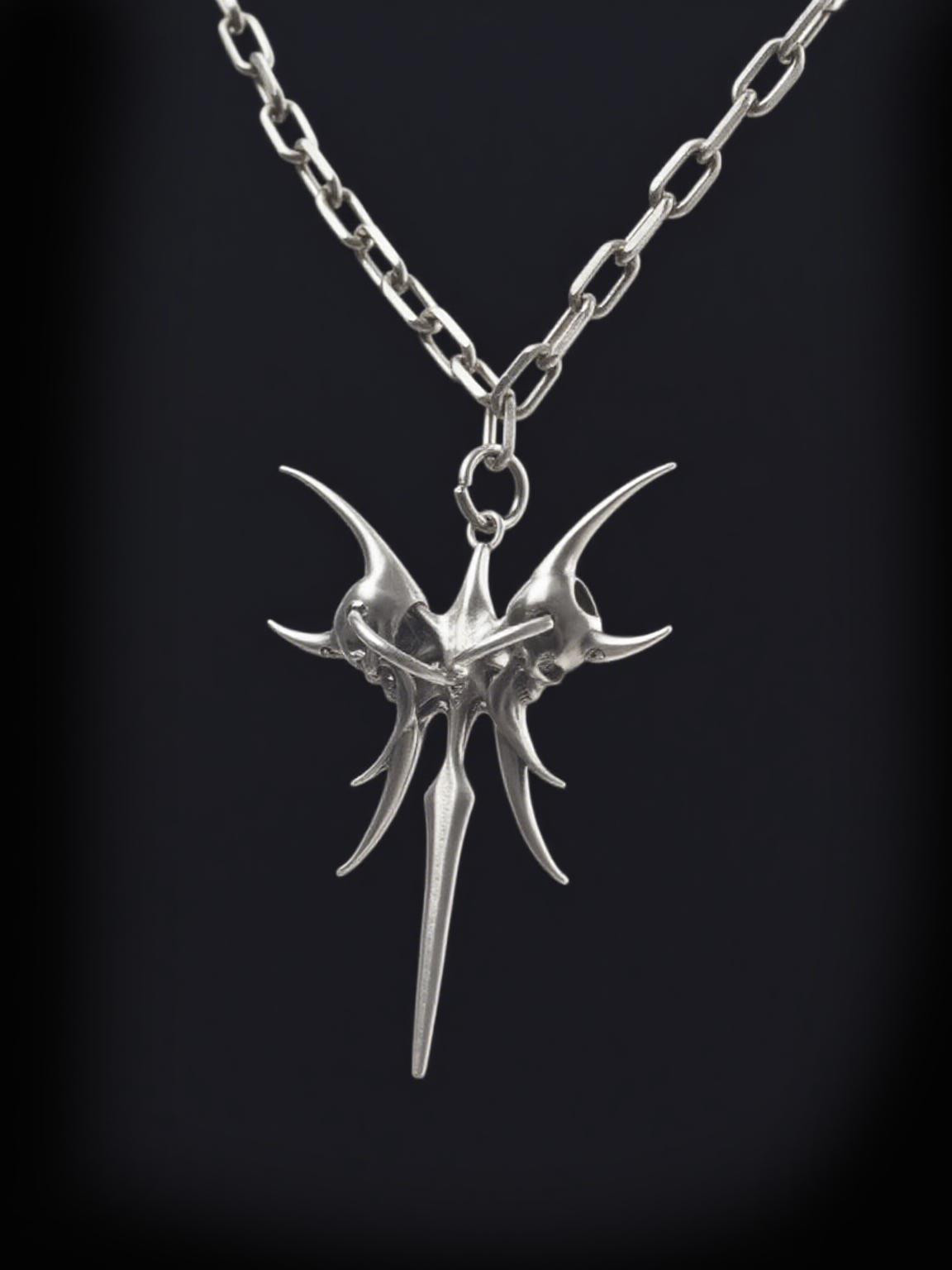 Stainless Steel Gothic Holy Cross Pendant Necklace for Men and Women