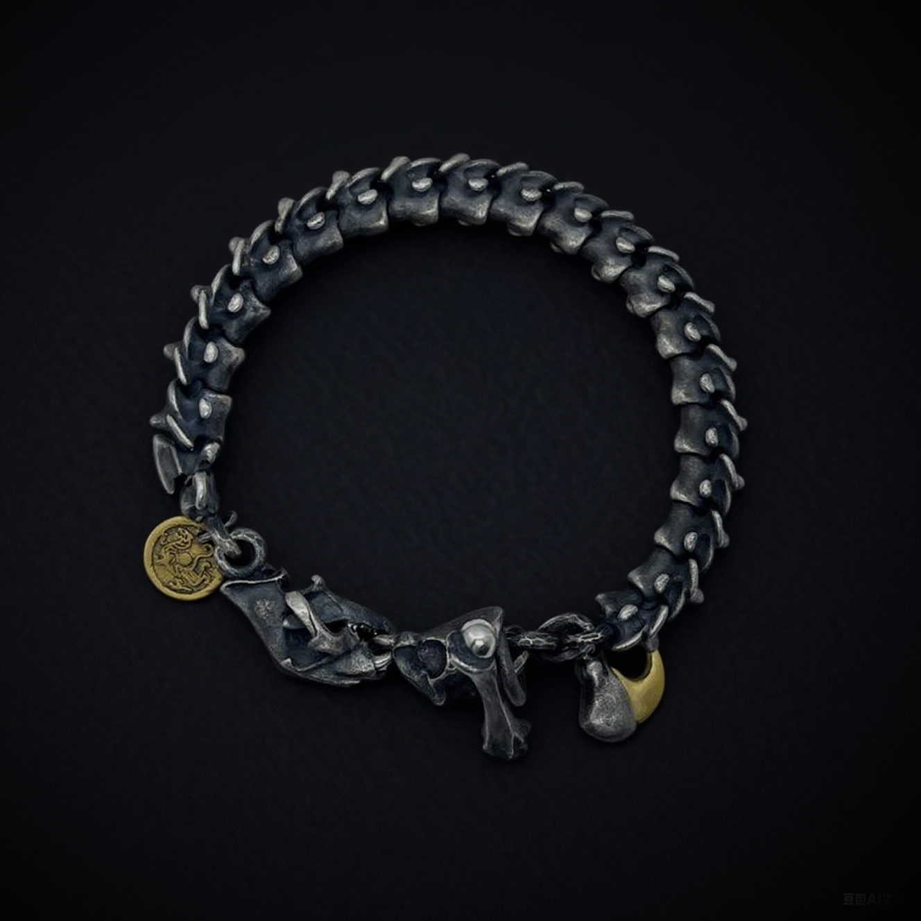 HAQUIL Viking Dragon Bracelet, Stainless Steel Ouroboros Jormungandr Chain Bracelet, Viking Men's Jewelry Gift