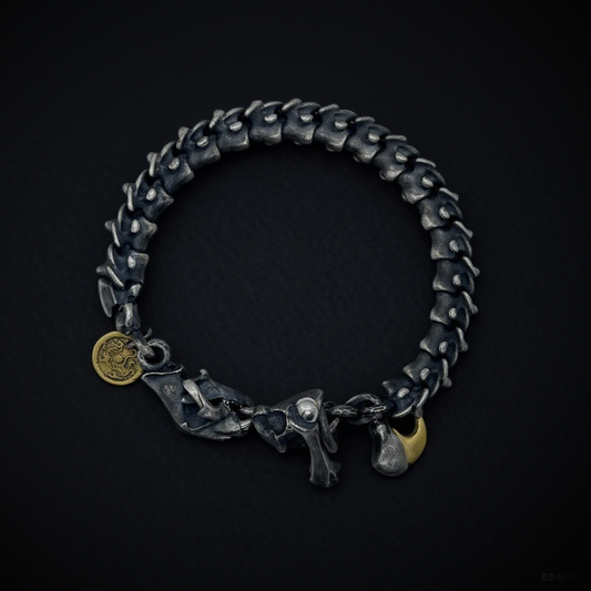 HAQUIL Viking Dragon Bracelet, Stainless Steel Ouroboros Jormungandr Chain Bracelet, Viking Men's Jewelry Gift