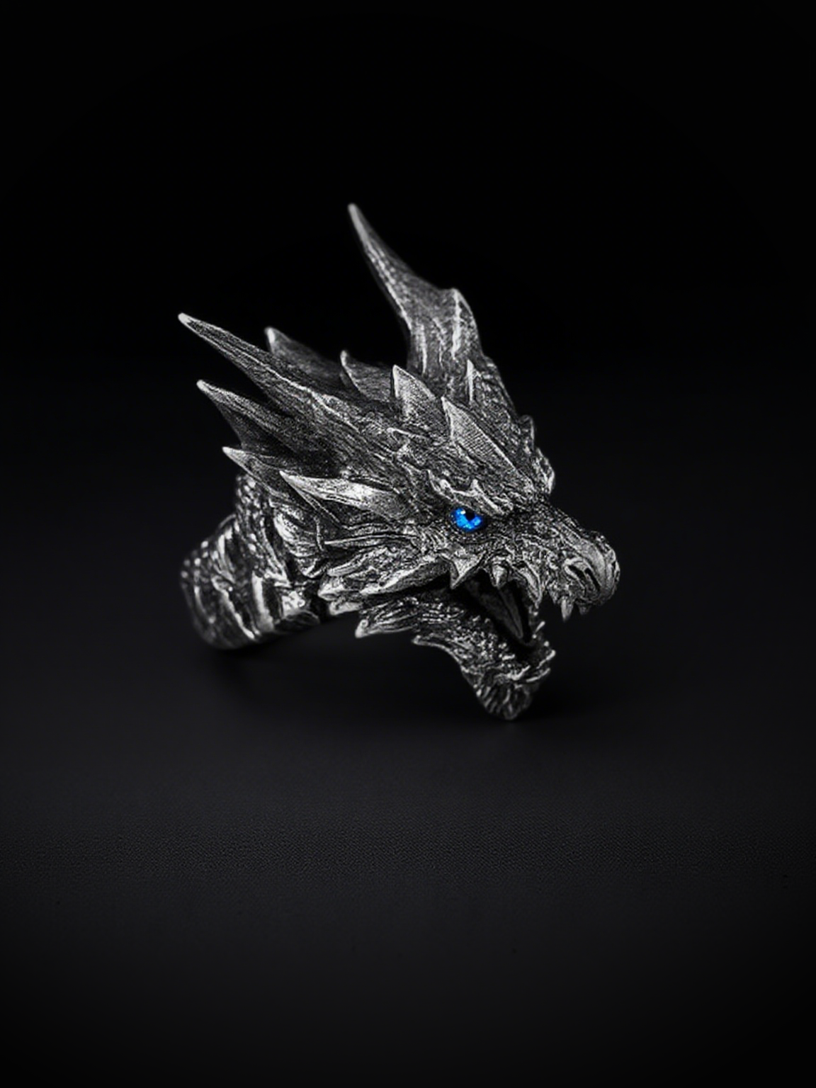 Vintage knuckle ring dragon ring open adjustable black punk gothic ring role play accessories