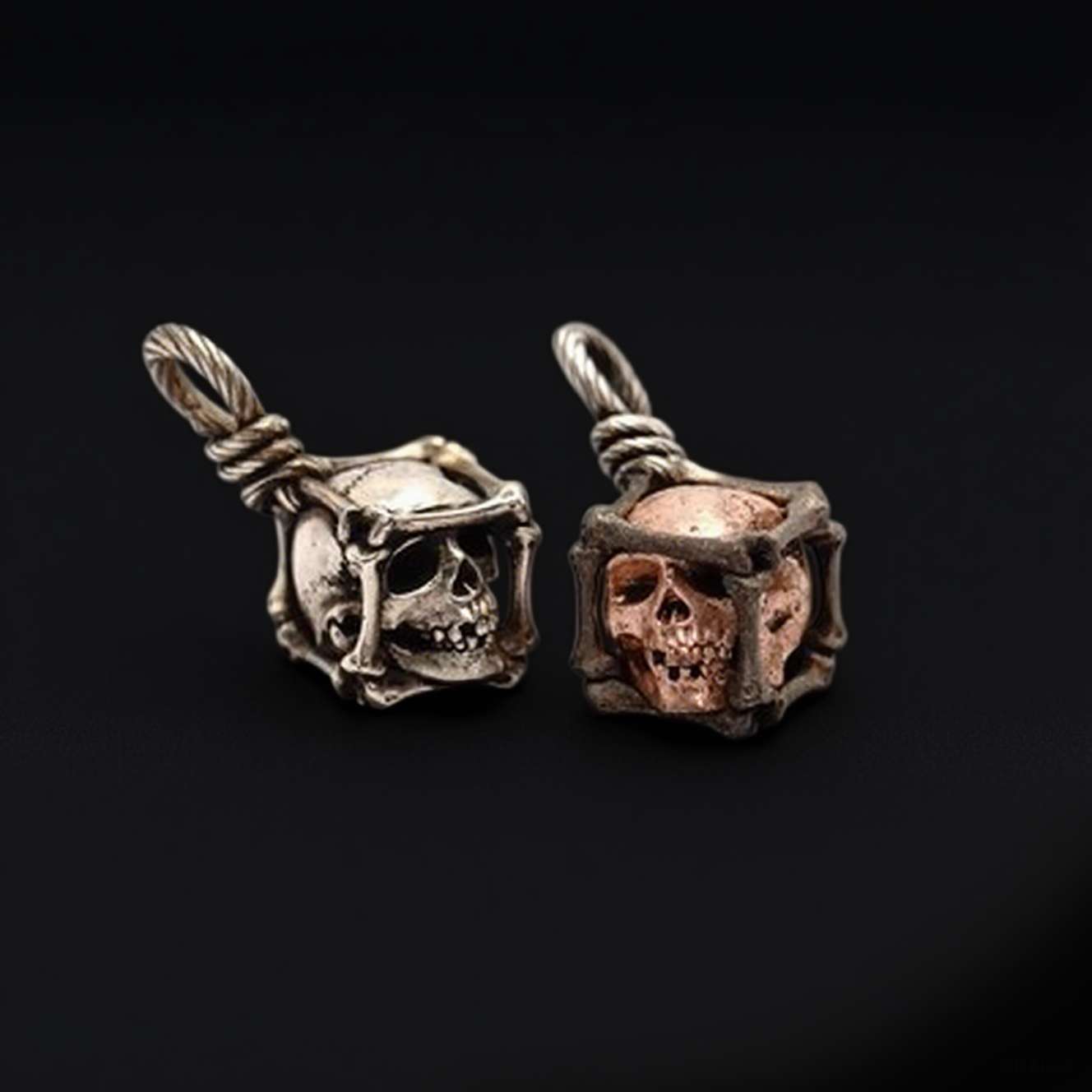 Gothic caged skull necklace, women's necklace, Gothic men's necklace, Gothic jewelry, women's Christmas jewelry gift