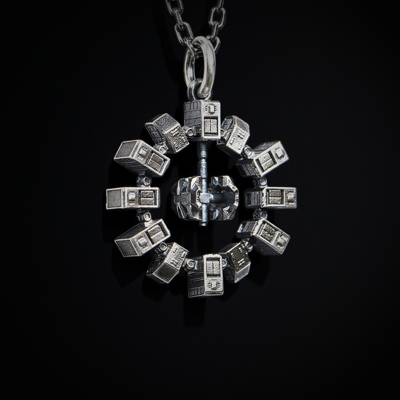 Gothic Interstellar Eternity Spaceship Necklace, Women's Necklace, Gothic Men's Necklace, Gothic Jewelry, Women's Christmas Jewelry Gift