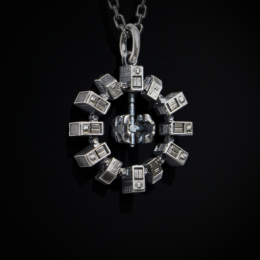 Gothic Interstellar Eternity Spaceship Necklace, Women's Necklace, Gothic Men's Necklace, Gothic Jewelry, Women's Christmas Jewelry Gift