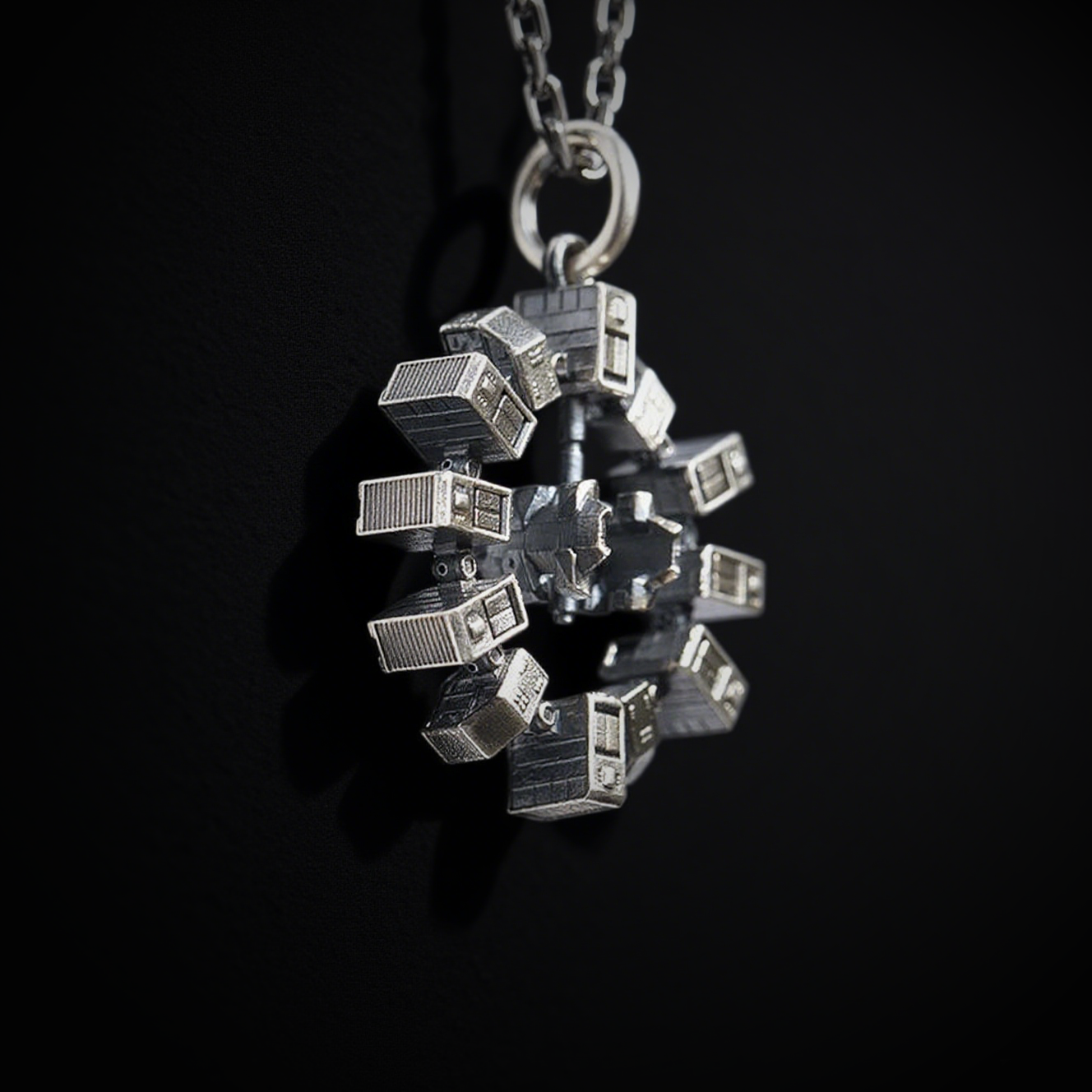 Gothic Interstellar Eternity Spaceship Necklace, Women's Necklace, Gothic Men's Necklace, Gothic Jewelry, Women's Christmas Jewelry Gift