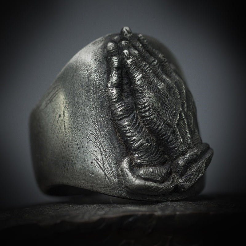 Vintage Knuckle Ring Palm Ring Open Adjustable Black Punk Gothic Ring Role Play Accessories