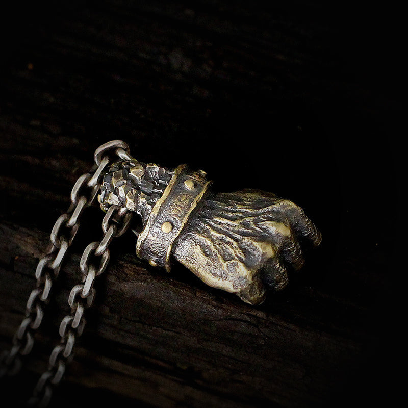Gothic power fist choker, women's necklace, gothic men's necklace, gothic jewelry, women's Christmas jewelry gift