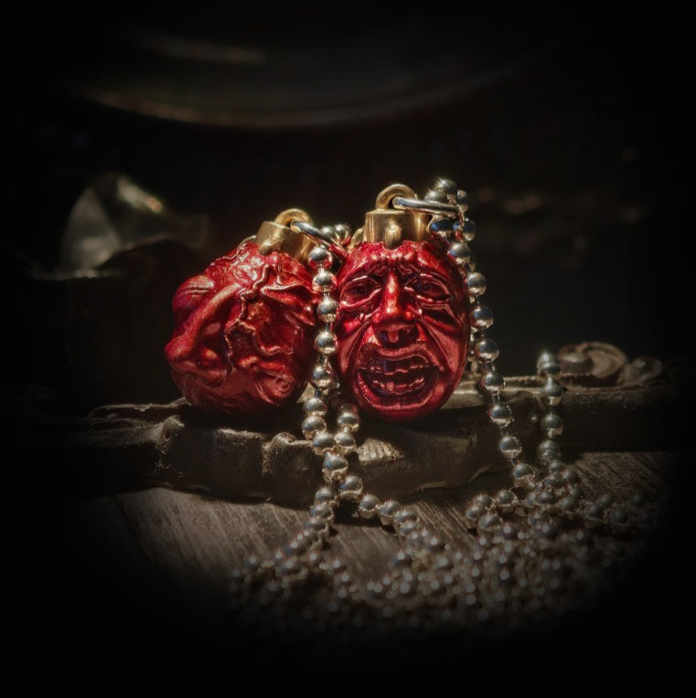 Gothic ugly face necklace, women's necklace, Gothic men's necklace, Gothic jewelry, women's Christmas jewelry gift