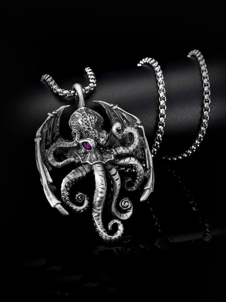 Gothic demon octopus necklace, women's necklace, gothic men's necklace, gothic jewelry, women's Christmas jewelry gift