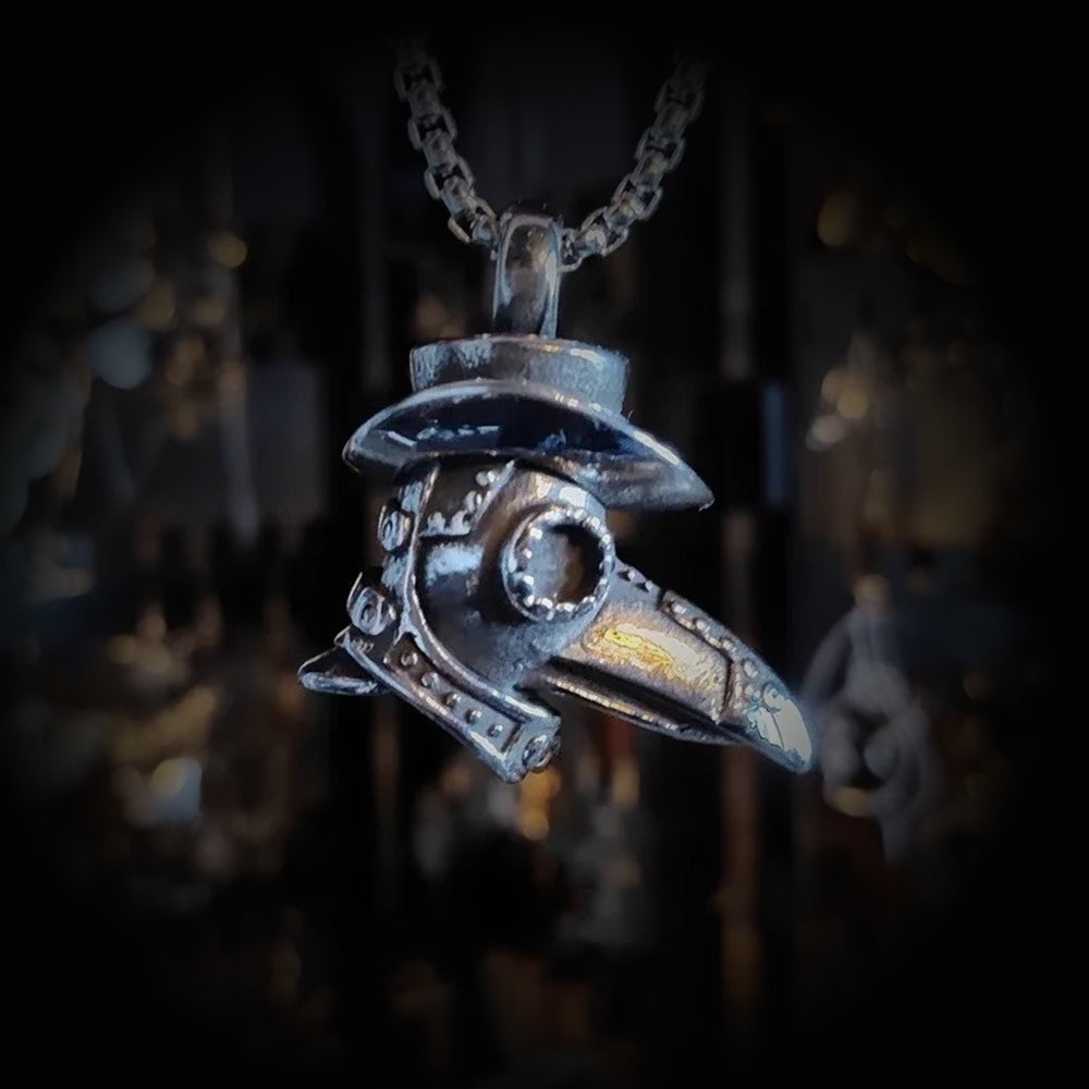 Gothic crow doctor necklace, women's necklace, gothic men's necklace, gothic jewelry, women's Christmas jewelry gift