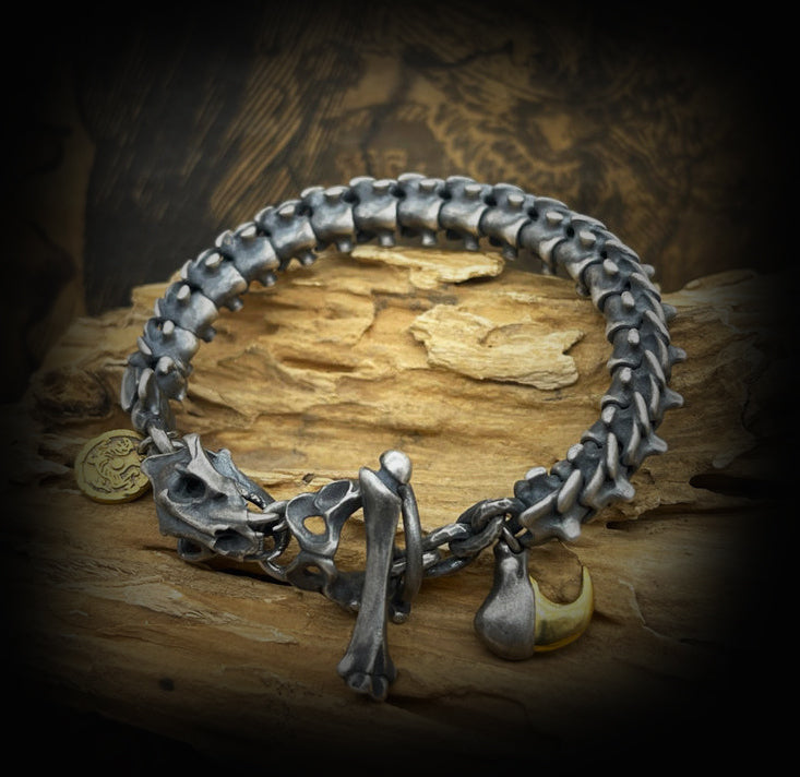 HAQUIL Viking Dragon Bracelet, Stainless Steel Ouroboros Jormungandr Chain Bracelet, Viking Men's Jewelry Gift