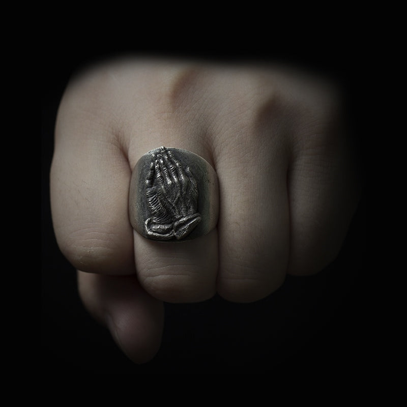 Vintage Knuckle Ring Palm Ring Open Adjustable Black Punk Gothic Ring Role Play Accessories