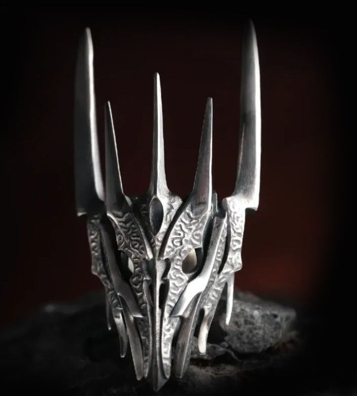 Vintage Knuckle Ring Transformers Ring Open Adjustable Black Punk Gothic Ring Role Play Accessories