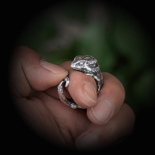 Vintage Knuckle Ring Lizard Ring Open Adjustable Black Punk Gothic Ring Role Play Accessories