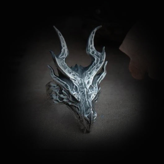 Vintage knuckle ring dragon ring open adjustable black punk gothic ring role play accessories