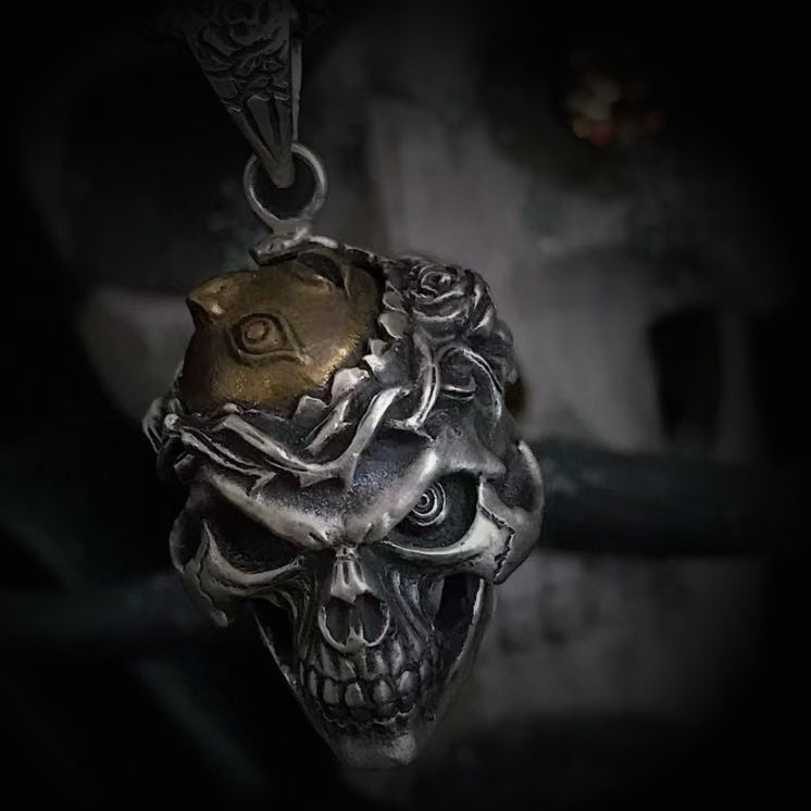 Gothic skull brain necklace, women's necklace, Gothic men's necklace, Gothic jewelry, women's Christmas jewelry gift