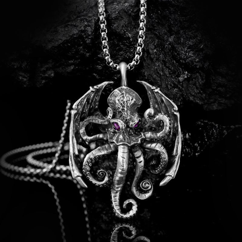 Gothic demon octopus necklace, women's necklace, gothic men's necklace, gothic jewelry, women's Christmas jewelry gift