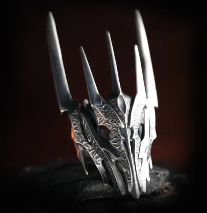 Vintage Knuckle Ring Transformers Ring Open Adjustable Black Punk Gothic Ring Role Play Accessories