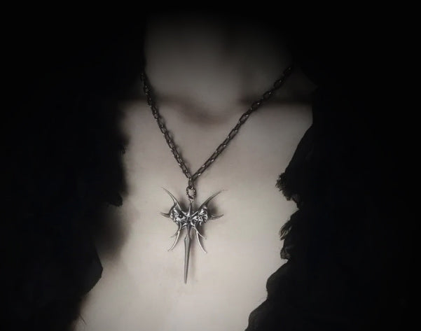 Stainless Steel Gothic Holy Cross Pendant Necklace for Men and Women