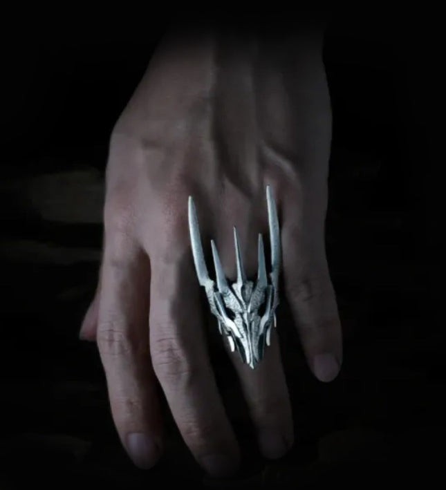 Vintage Knuckle Ring Transformers Ring Open Adjustable Black Punk Gothic Ring Role Play Accessories