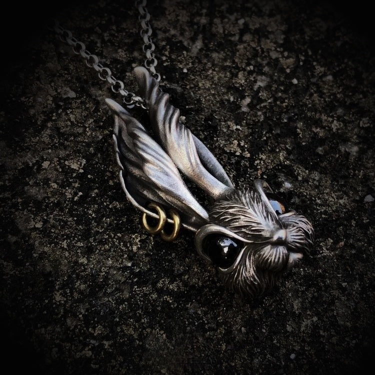 Gothic bunny necklace, women's necklace, Gothic men's necklace, Gothic jewelry, women's Christmas jewelry gift