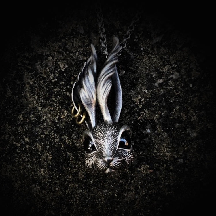 Gothic bunny necklace, women's necklace, Gothic men's necklace, Gothic jewelry, women's Christmas jewelry gift