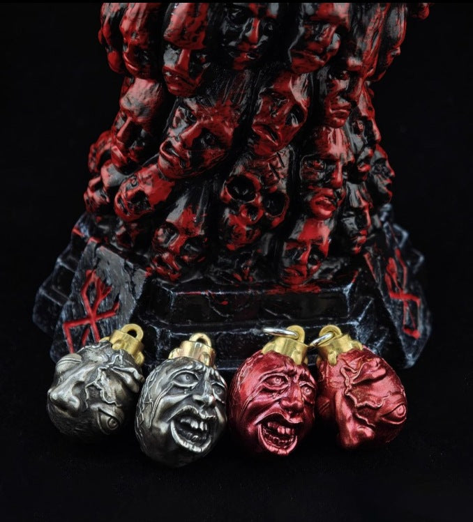 Gothic ugly face necklace, women's necklace, Gothic men's necklace, Gothic jewelry, women's Christmas jewelry gift