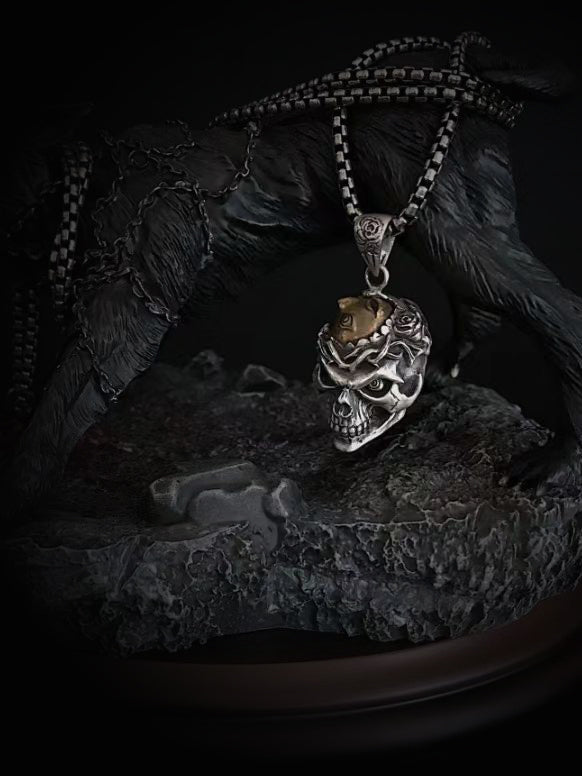 Gothic skull brain necklace, women's necklace, Gothic men's necklace, Gothic jewelry, women's Christmas jewelry gift