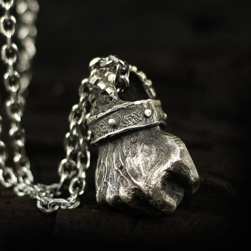 Gothic power fist choker, women's necklace, gothic men's necklace, gothic jewelry, women's Christmas jewelry gift