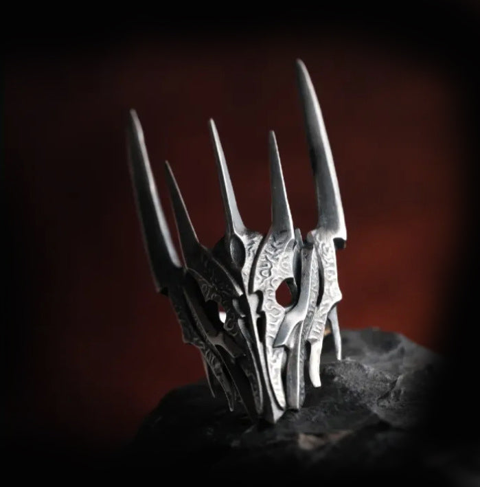 Vintage Knuckle Ring Transformers Ring Open Adjustable Black Punk Gothic Ring Role Play Accessories