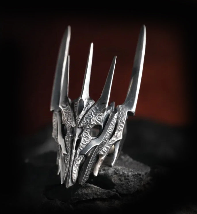 Vintage Knuckle Ring Transformers Ring Open Adjustable Black Punk Gothic Ring Role Play Accessories