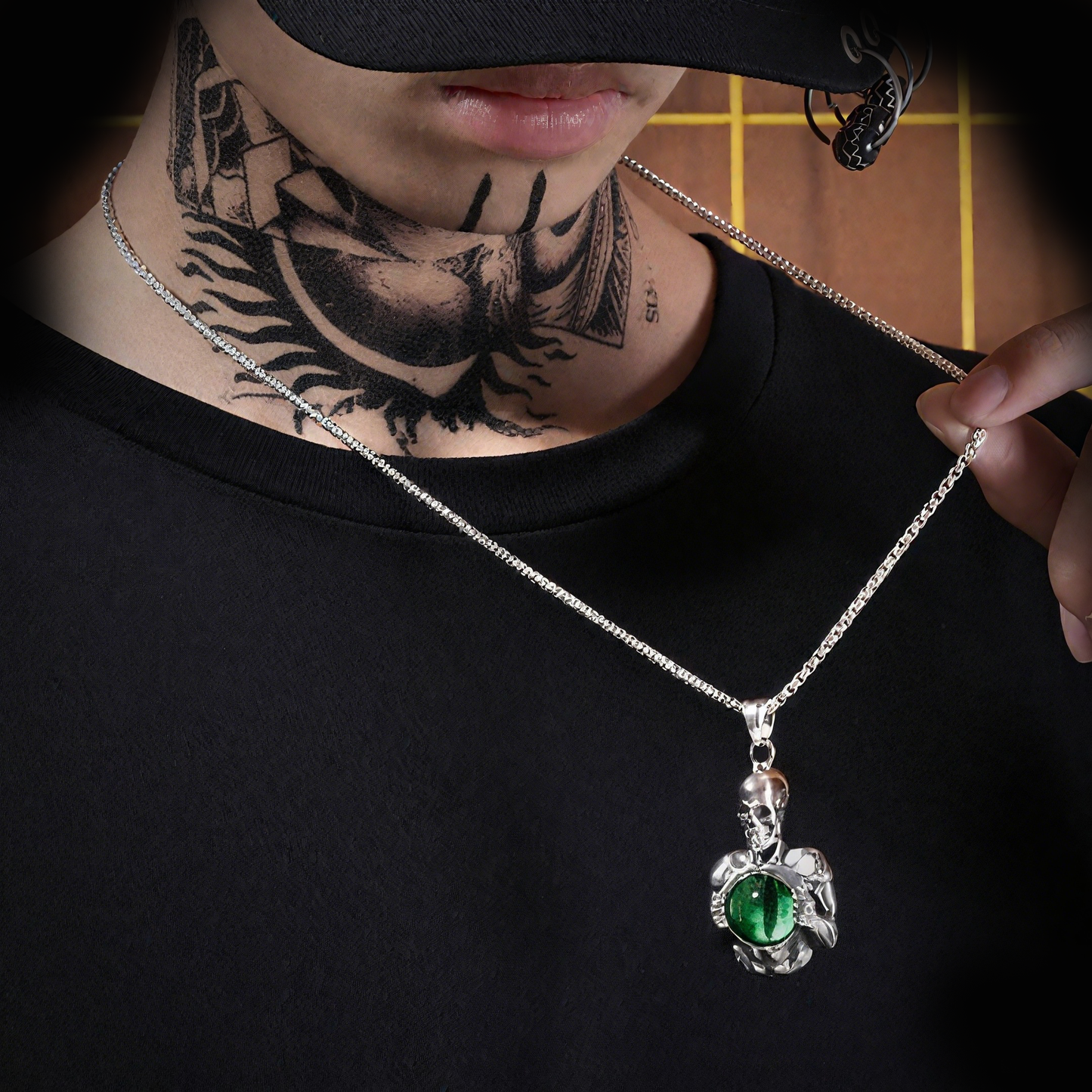 Gothic evil eye necklace, women's necklace, gothic men's necklace, gothic jewelry, women's Christmas jewelry gift